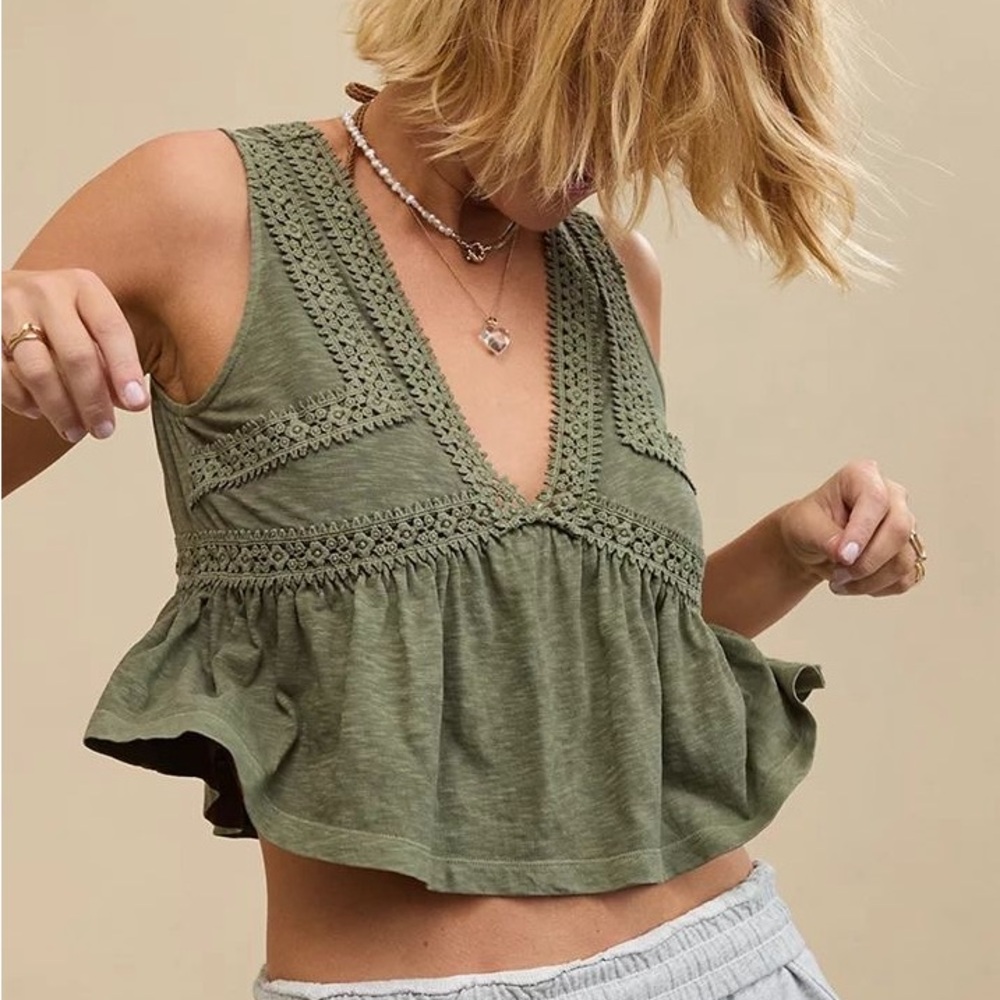 aerie summer house peplum tank top